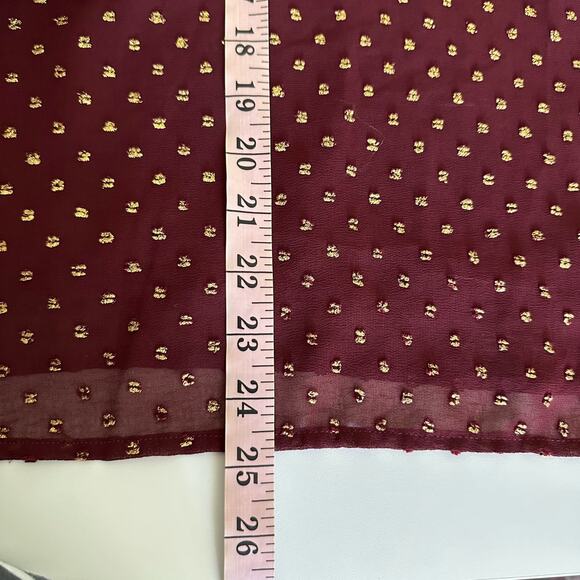 NEW Jade Melody Tam Women's Maroon Gold Swiss Dot Ruffle Tank Top Size Medium - Picture 8 of 10